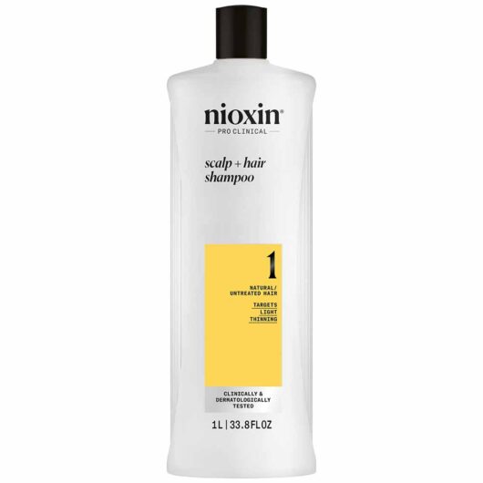 Nioxin System 1 Scalp + Hair Thickening Shampoo for Natural Hair with Light Thinning 1L