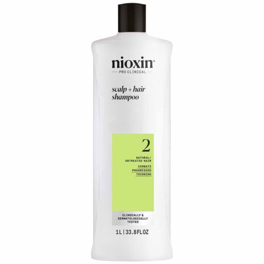 Nioxin System 2 Scalp + Hair Thickening Shampoo for Natural Hair with Progressed Thinning 1L