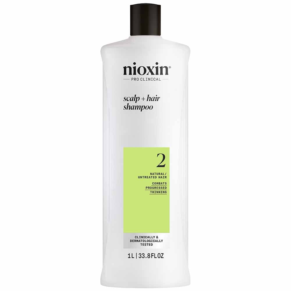 Nioxin System 2 Scalp + Hair Thickening Shampoo for Natural Hair with Progressed Thinning 1L