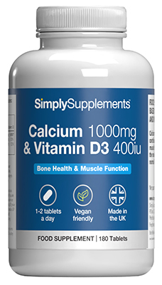 Calcium 1000mg Vitamin D3 400iu (180 Tablets)