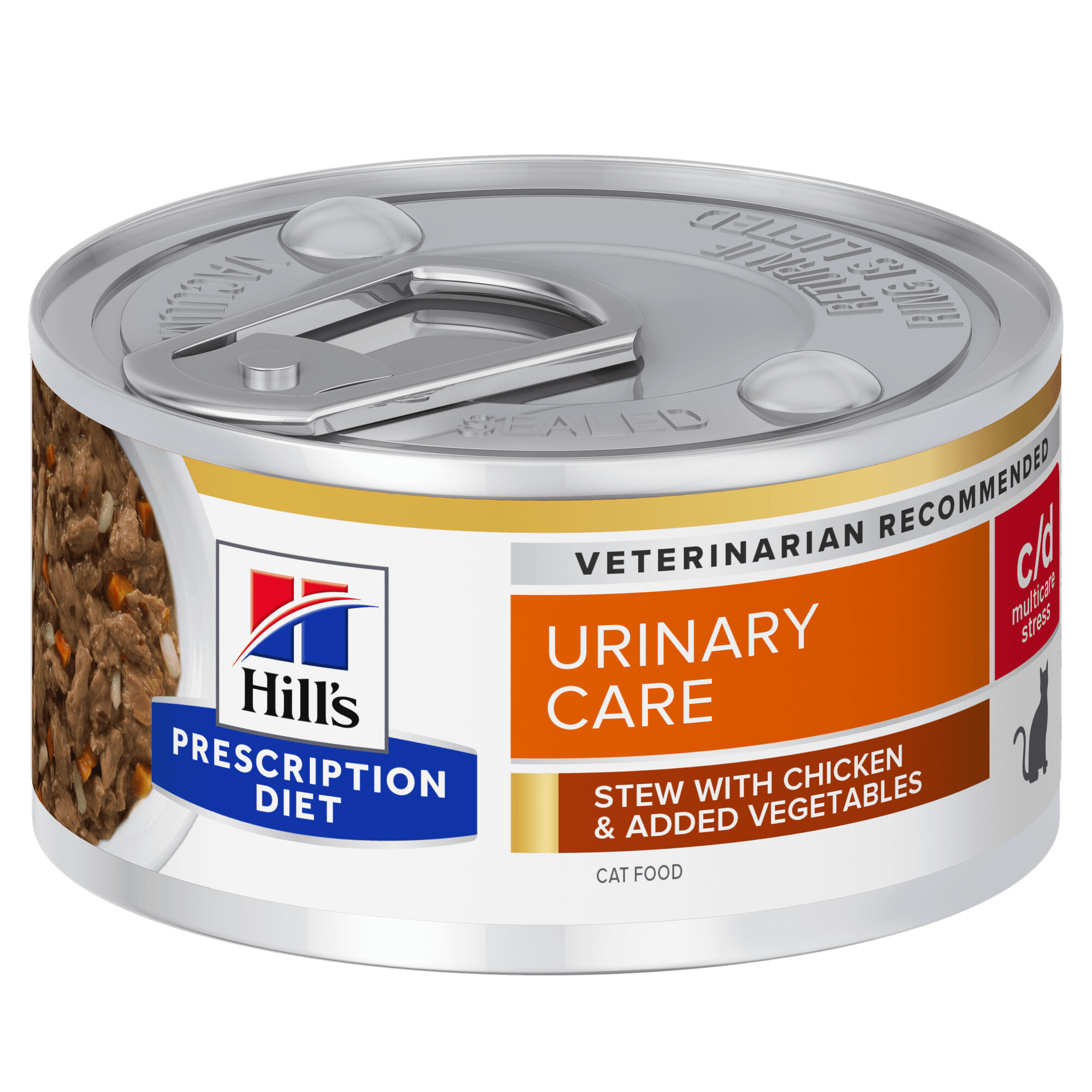 Hills Prescription Diet c/d Stress Urinary Care Stew Cat Food 24x82g Can