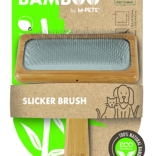 M-PETS Bamboo Slicker Brush - Large for Dogs and Cats