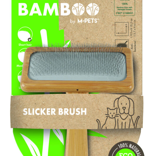 M-PETS Bamboo Slicker Brush - Medium for Dogs and Cats