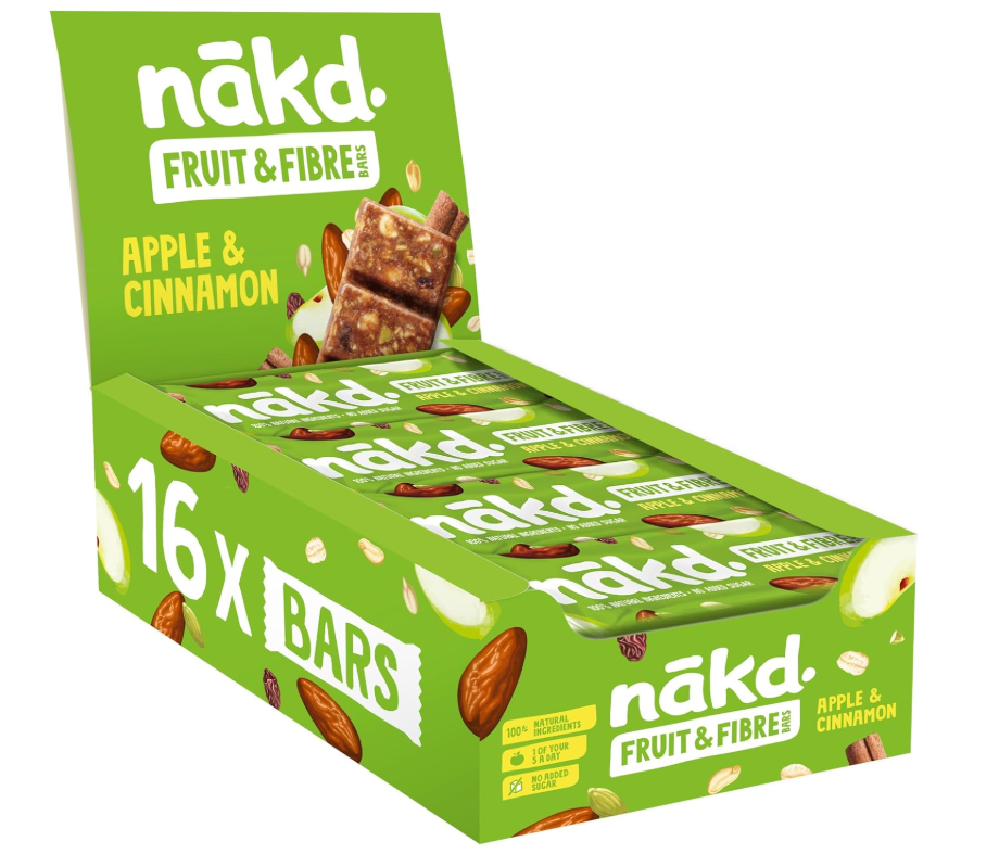 Nakd. Fruit & Fibre Apple & Cinnamon 16x44g
