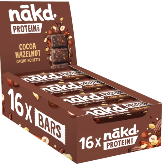 Nakd. Protein Bars Cocoa Hazelnut 16x45g