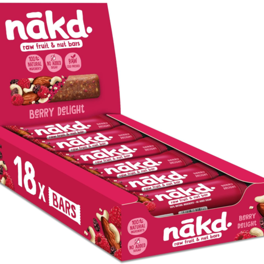 Nakd. Raw Fruit & Nut Bars Berry Delight 18x35g