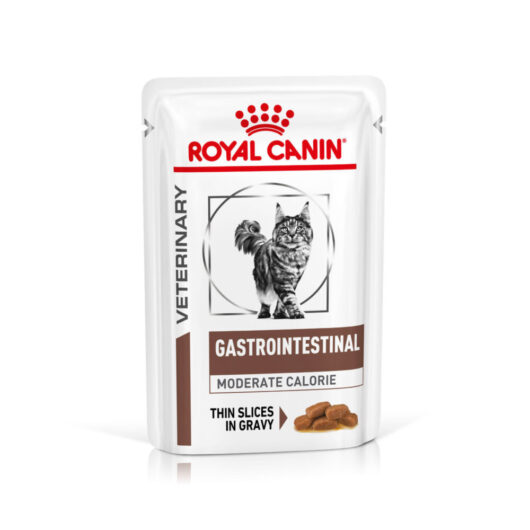 Royal Canin Gastrointestinal Moderate Calorie Adult Wet Cat Food In Gravy 48x85g