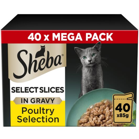 SHEBA Select Slices Adult Cat Food Poultry Selection in Gravy 40 x 85g