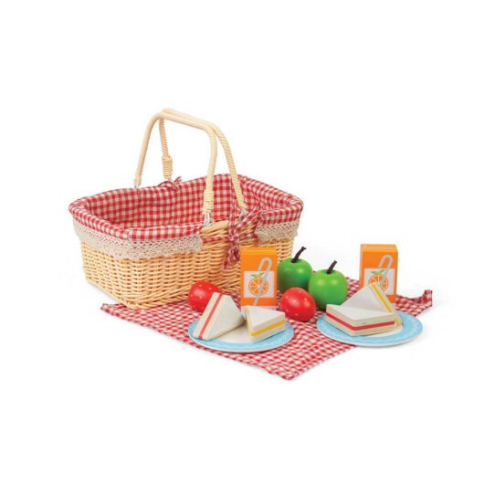Bigjigs Toys Picnic Basket And Essential Toy Food