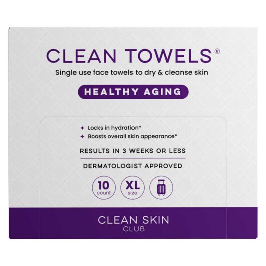 Clean Skin Club Clean Towels® Healthy Aging Travel, 10Ct Clinically Tested Face Towels