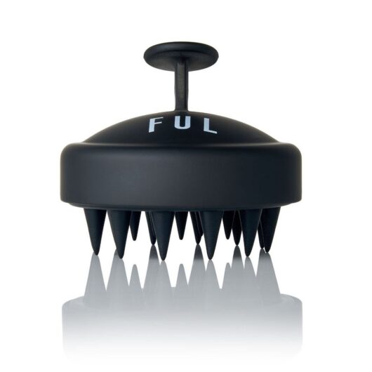 FUL Scalp Massager Brush In Gradient Black Silicone Exfoliator