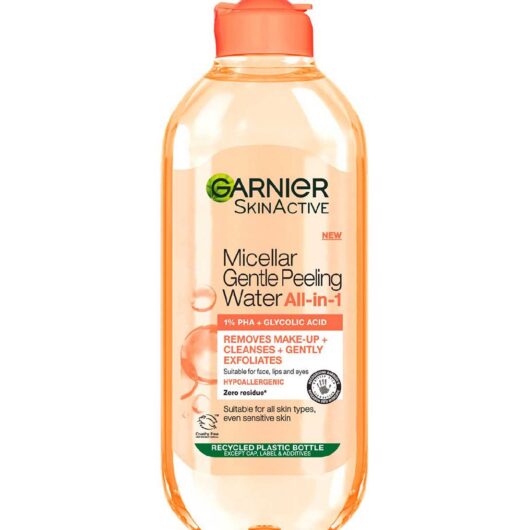 Garnier Micellar Gentle Peeling Water All-In-1 1% Pha & Glycolic Acid, Cleanse, Exfoliate Glow 400ml