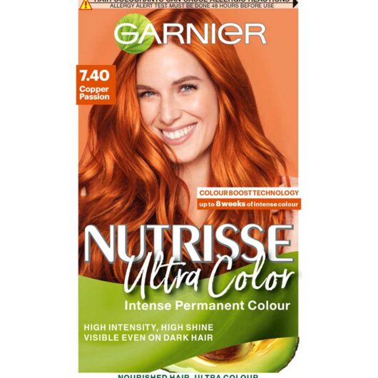 Garnier Nutrisse Ultra Color Dye, Vegan, 7.40 Copper Passion