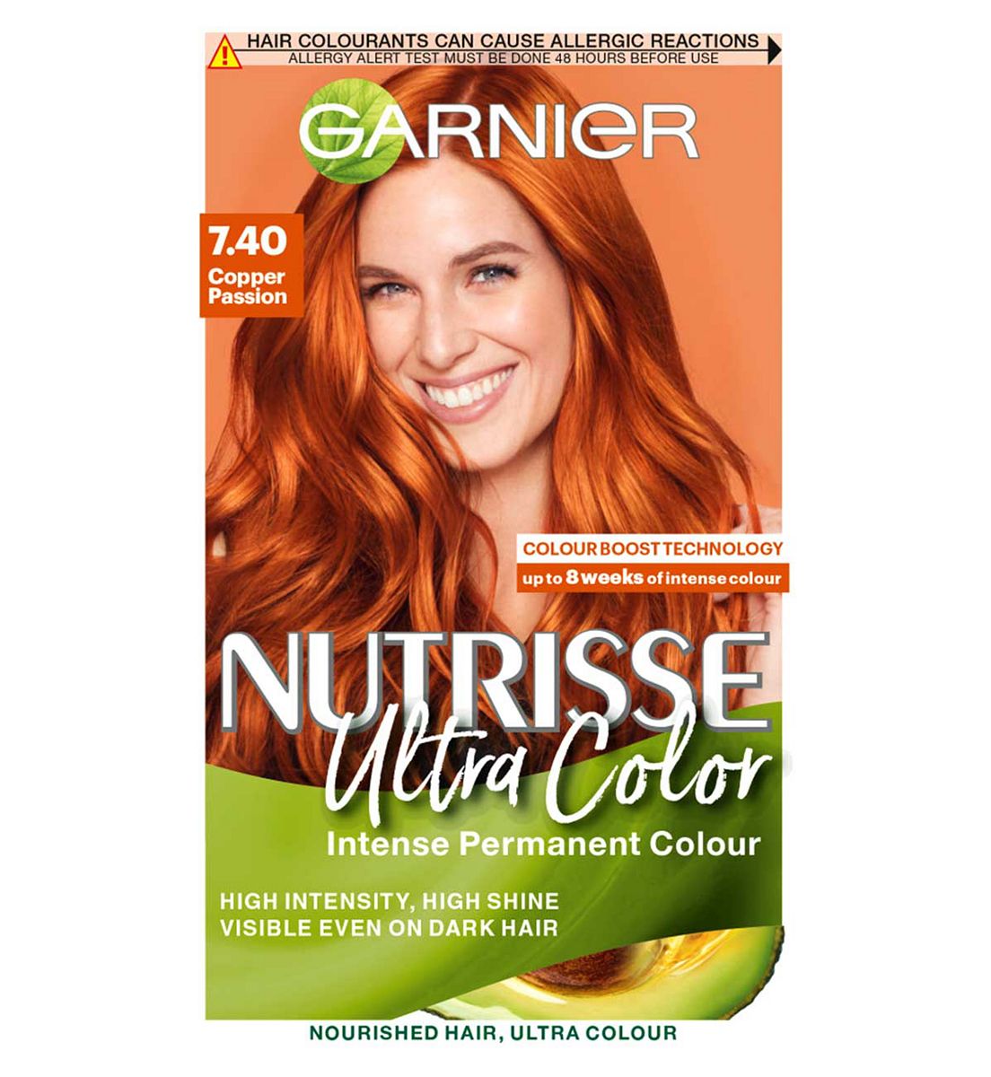 Garnier Nutrisse Ultra Color Dye, Vegan, 7.40 Copper Passion