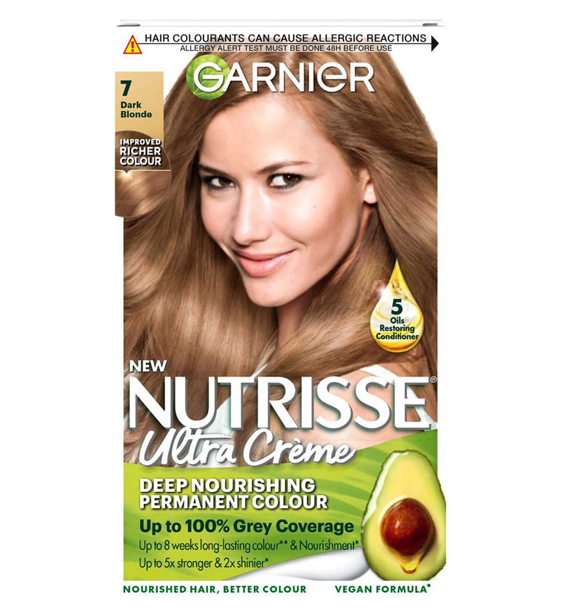 Garnier Nutrisse Ultra Crème Dye, Vegan, 7 Dark Blonde