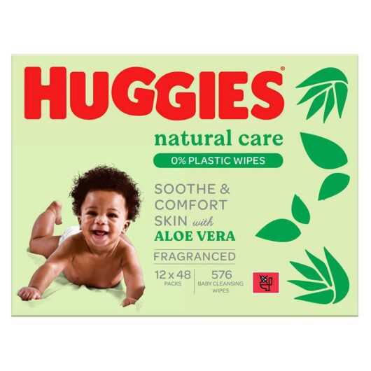 Huggies Natural Care Plastic Free Baby Wipes 48S 12S