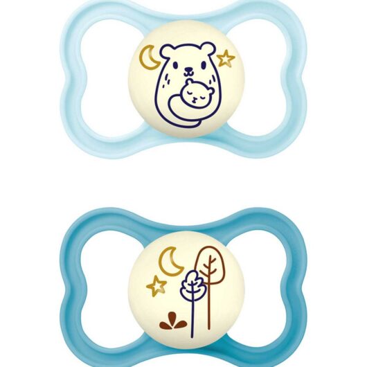 MAM Air Night Soother 16+M 2 Pack - Blue