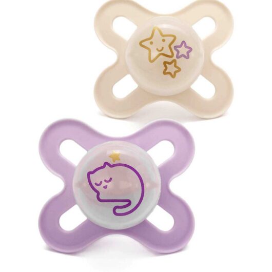 MAM Start Night 0-2 Months Soother 2 Pack - Pink