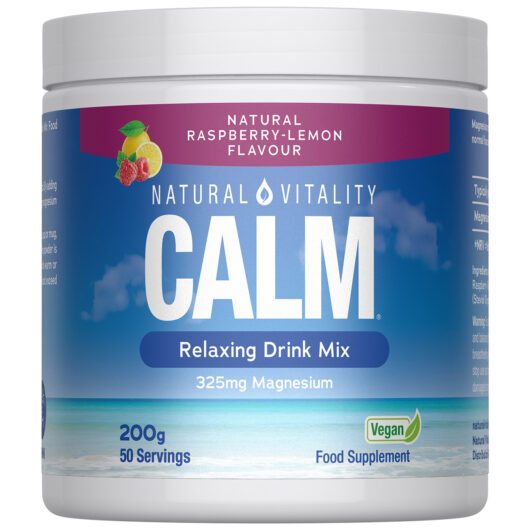 Natural Vitality Calm Relaxing Drink Mix Raspberry Lemon Flavour 200g
