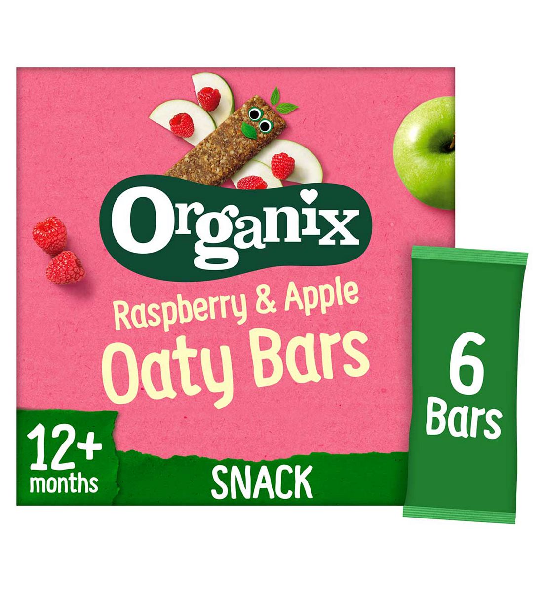 Organix Raspberry & Apple Soft Oaty Bars Toddler Snacks Multipack 138G (6X23G) 12 Months+