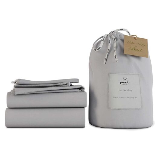 Panda 100% Bamboo Bedding Set - Quiet Grey Super King