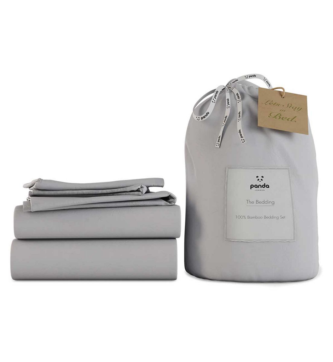 Panda 100% Bamboo Bedding Set - Quiet Grey Super King