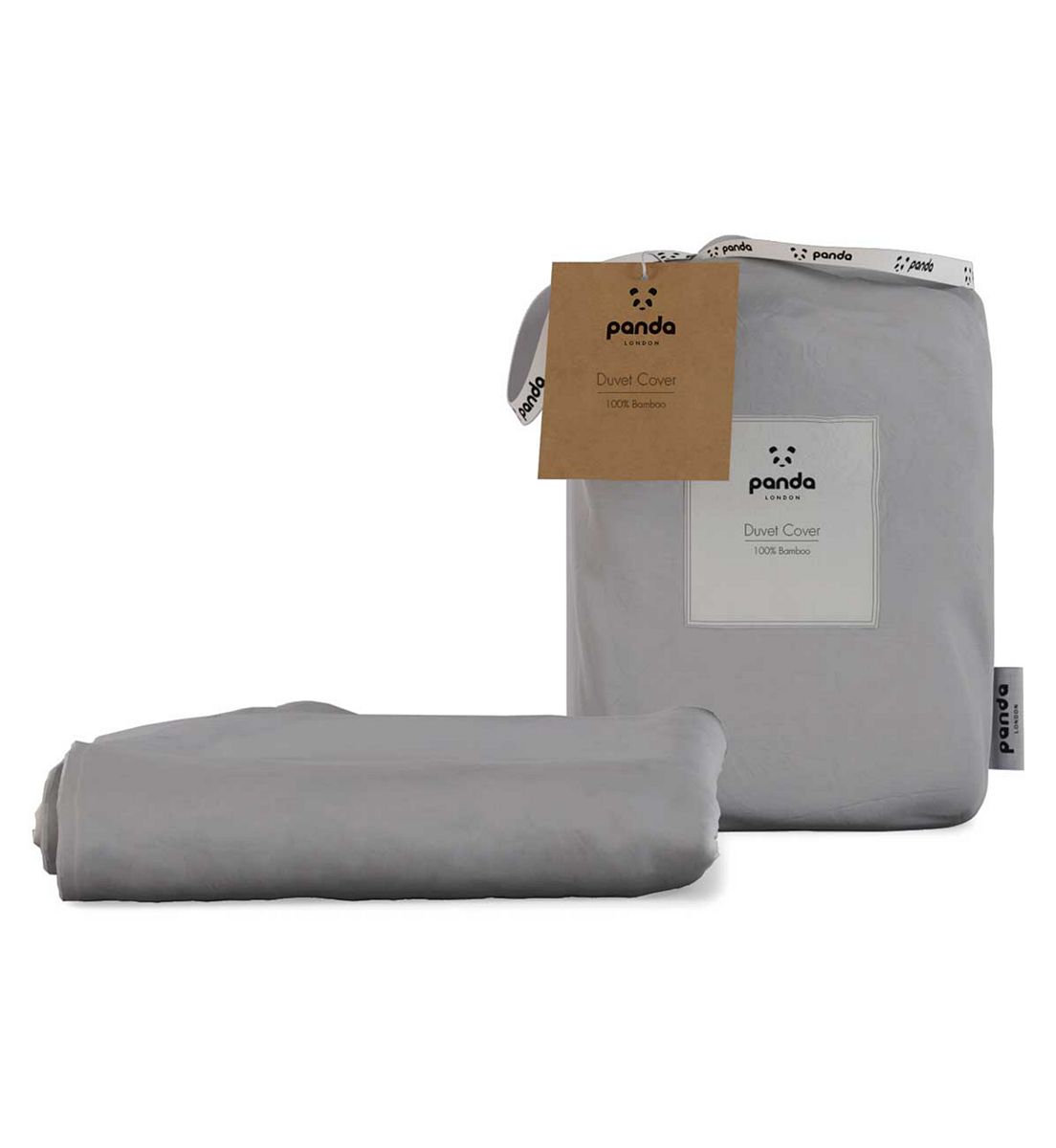 Panda 100% Bamboo Duvet Cover - Quiet Grey Single