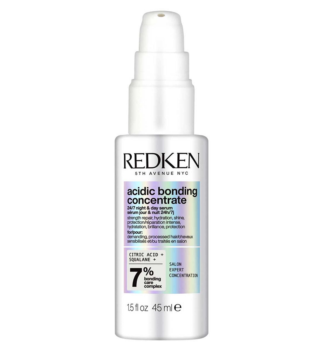 Redken Acidic Bonding Concentrate 24/7 Night And Day Hair Serum, Bond Repair For Damaged 45ml