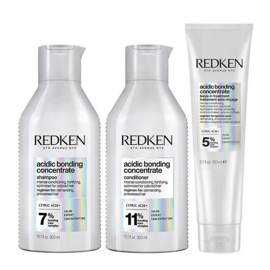 Redken Acidic Bonding Concentrate Shampoo, Conditioner And Leave In Bundle