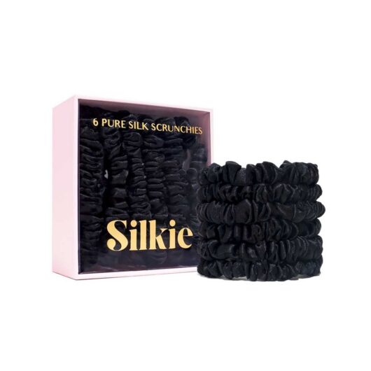 Silkie Skinny Silks 100% Mulberry Silk Scrunchies Midnight 6S