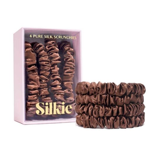 Silkie Skinny Silks 100% Mulberry Silk Scrunchies Praline 4S