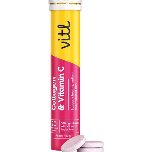 Vitl Collagen & Vitamin C Effervescent Tablets Peach 20S