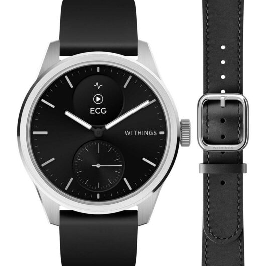 Withings Bundle Scanwatch 2 - 42Mm Black Leather Wristband