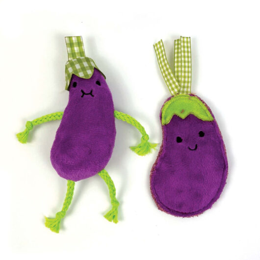 Happy Pet Tabby Patch Catnip Aubergines 2pk Cat Toy