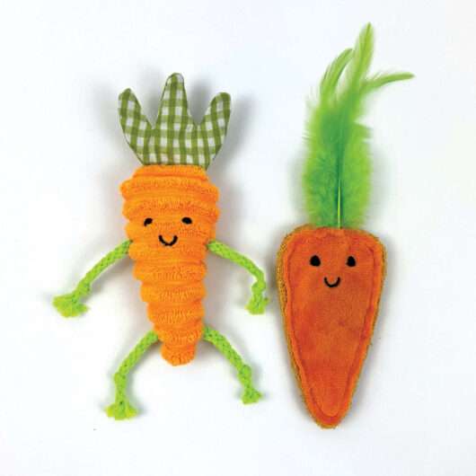 Happy Pet Tabby Patch Catnip Carrots 2pk Cat Toy