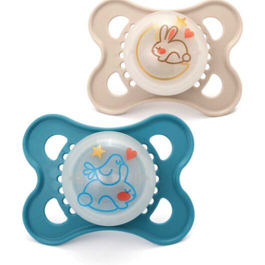 MAM Night 0-6 Months Soother 2 Pack - Blue