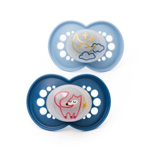 MAM Original Night 6-18 Months Soother 2 Pack - Blue